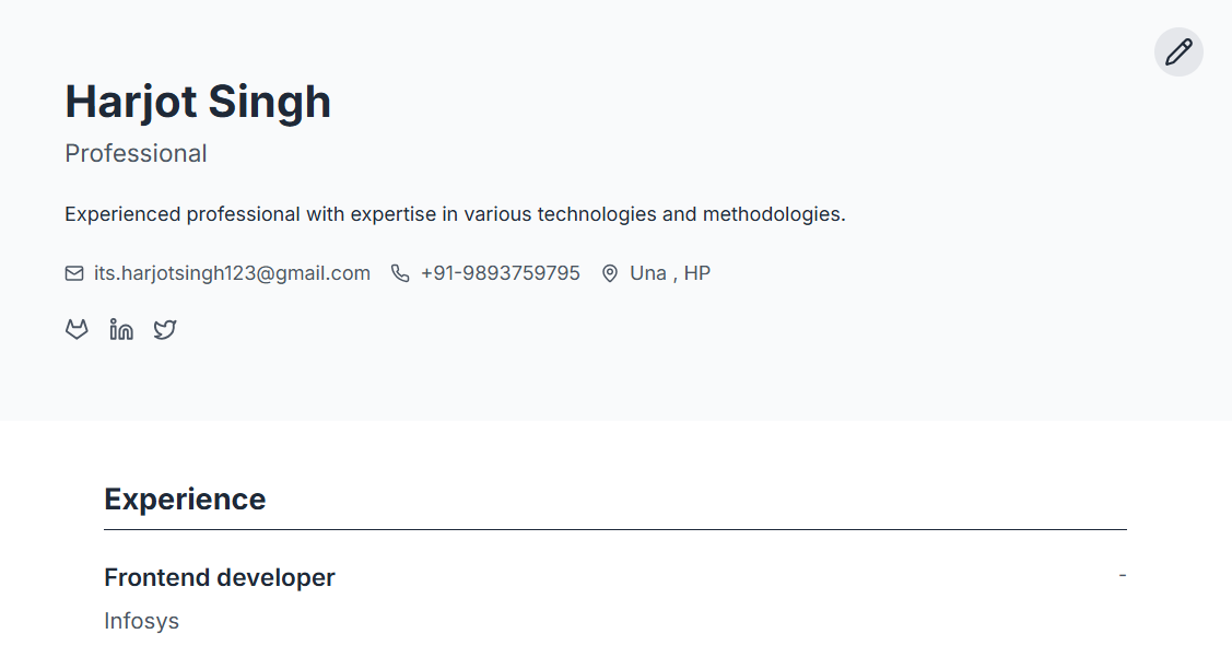 Minimal template preview