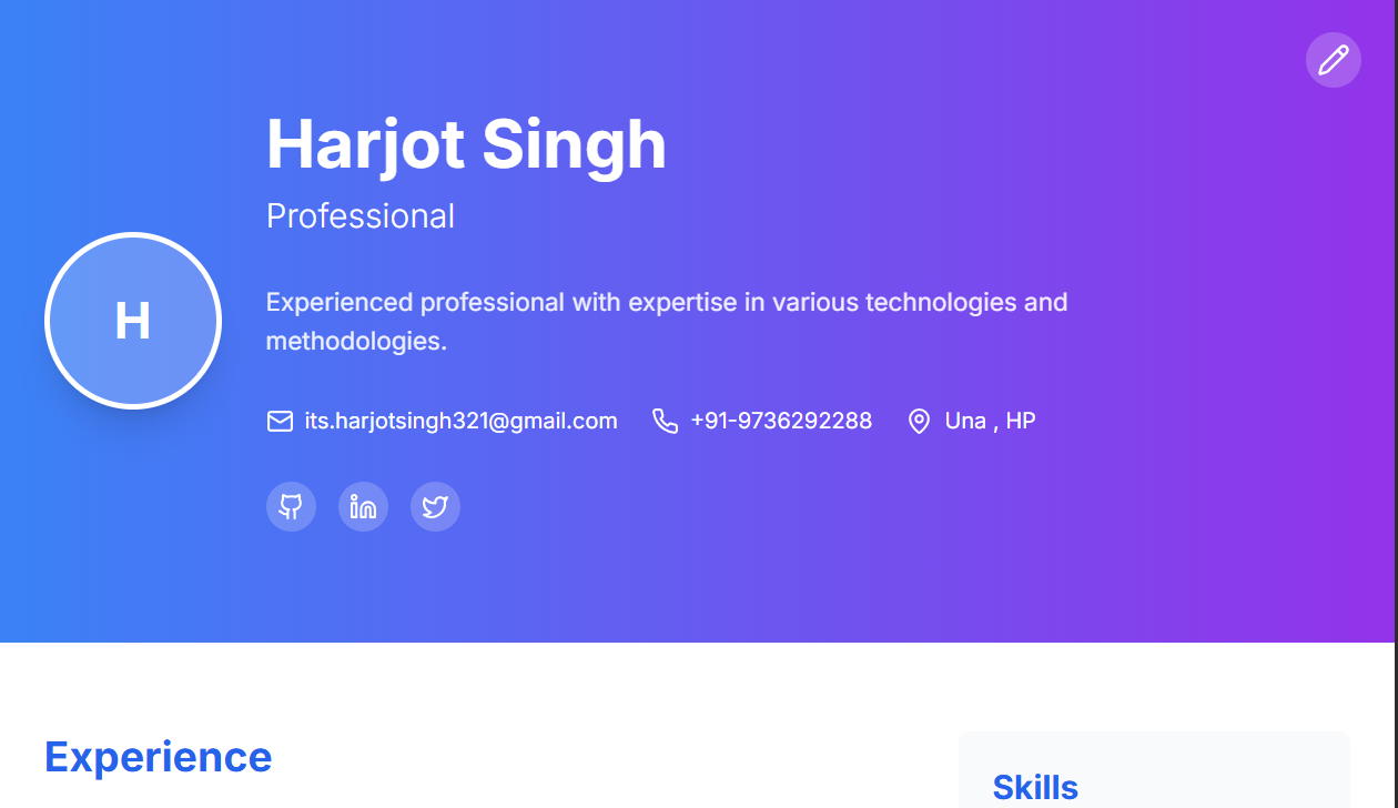 Modern template preview