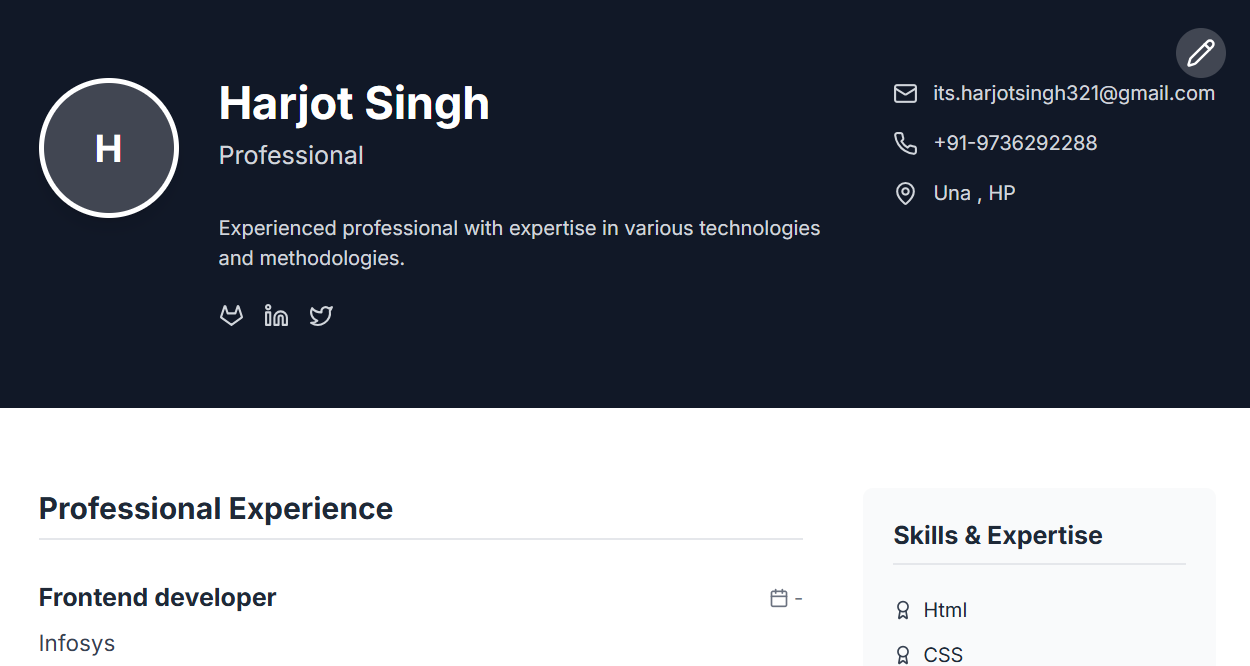 Professional template preview